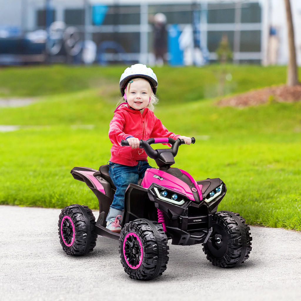 Thumbnail - Homcom Elektro-Quad, Schwarz, Rosa, Metall, Kunststoff, 53x55.5x83 cm, Spielzeug, Kinderspielzeug, Kinderautos & Elektro...