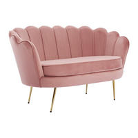 MUSCHELSOFA 2-Sitzer - Samt - Rosa - DANDELION - Pink, Textil (73/78/124cm) - Pascal Morabito