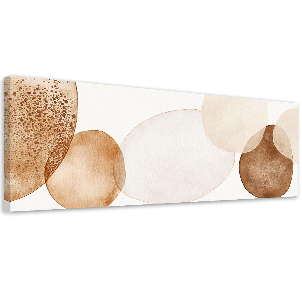 LEINWANDBILD Kreise Aquarell Abstrakt Lofts Beige 120x40cm - Braun, Textil (120/40cm) - Feeby