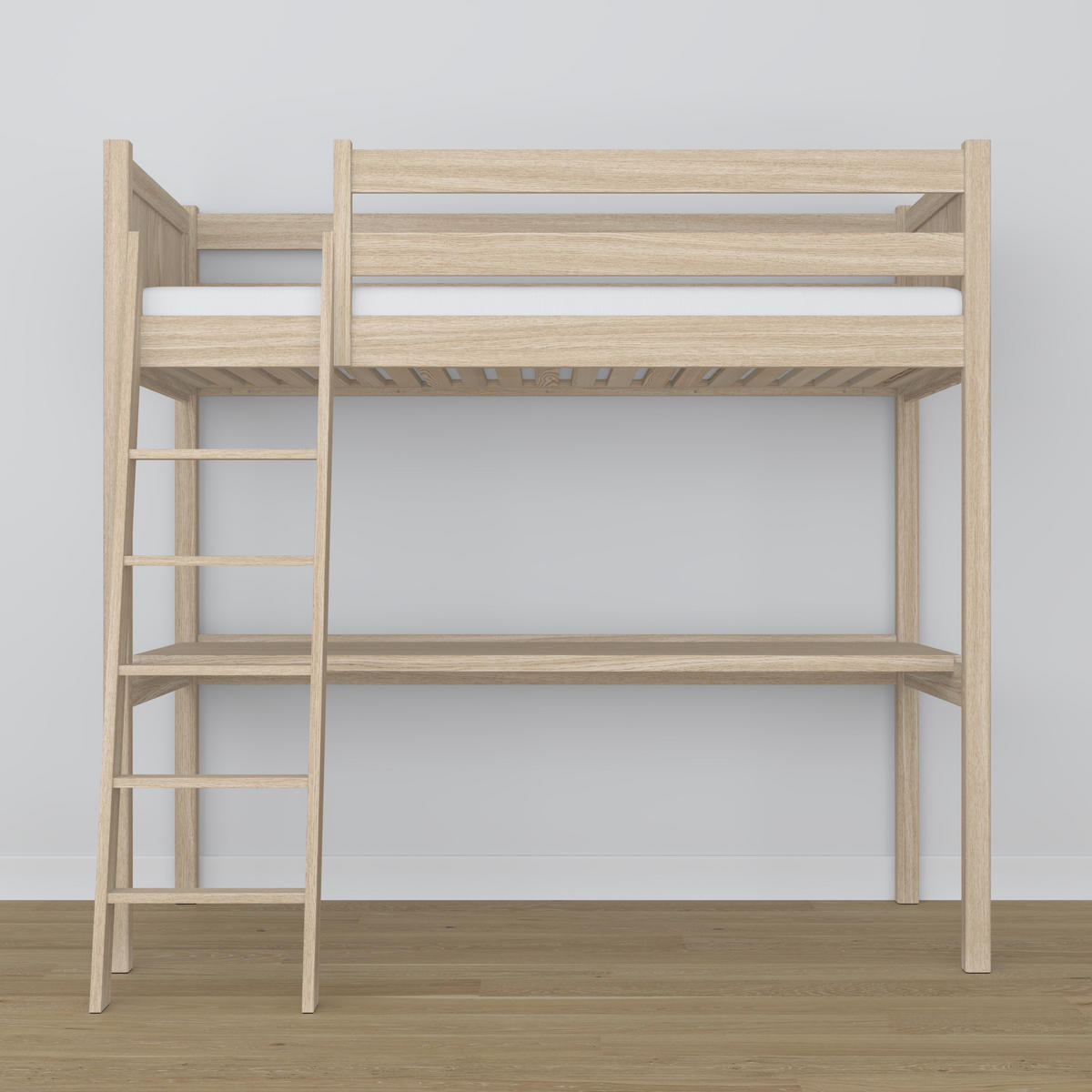 HOCHBETT N04 mit Schreibtisch Sonoma Eiche 90/180 - Sonoma Eiche, Naturmaterialien/Holz (90/180cm) - N-Wood