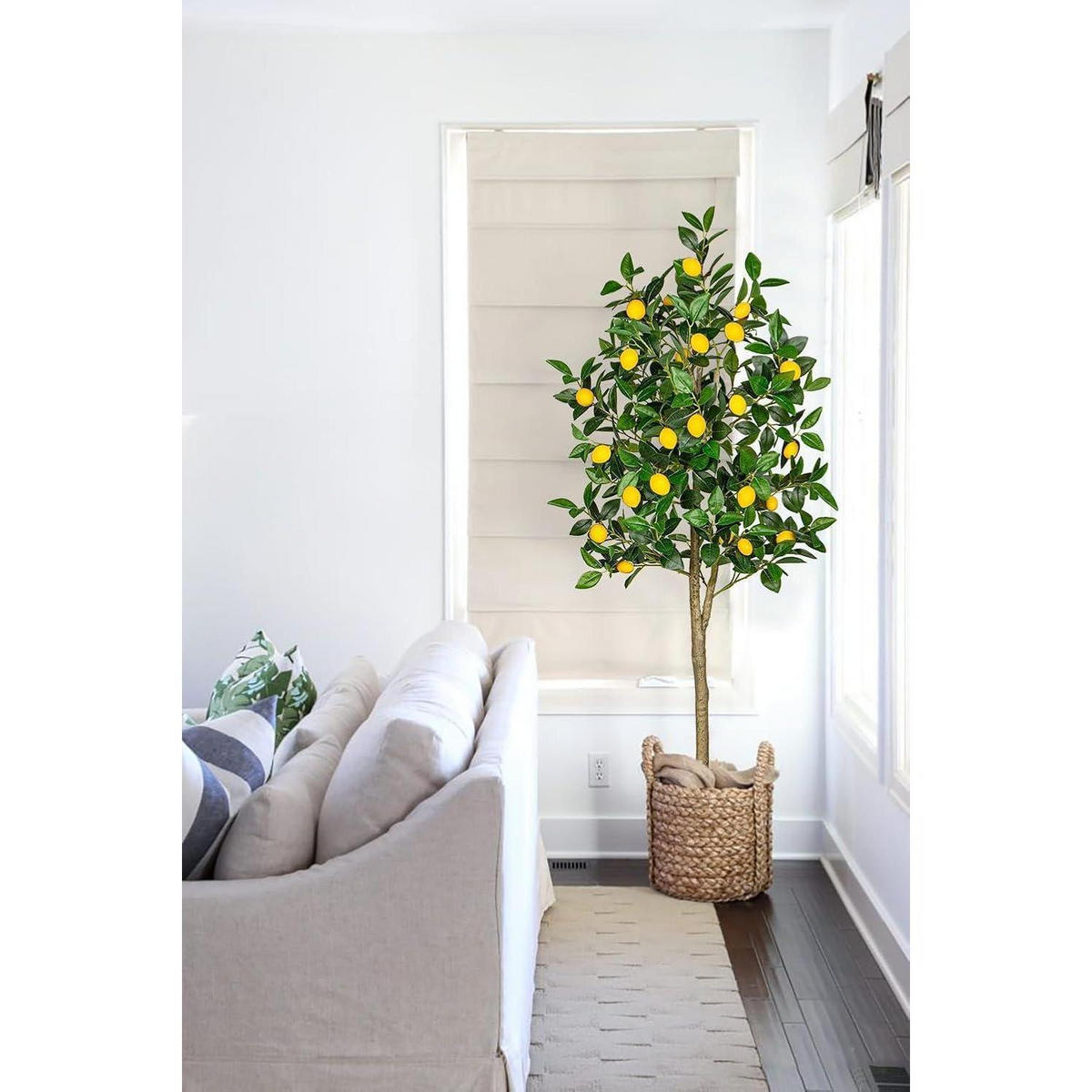 KUNSTPFLANZE Zitronenbaum 150 cm mit Topf - Multicolor, Kunststoff (11cm)