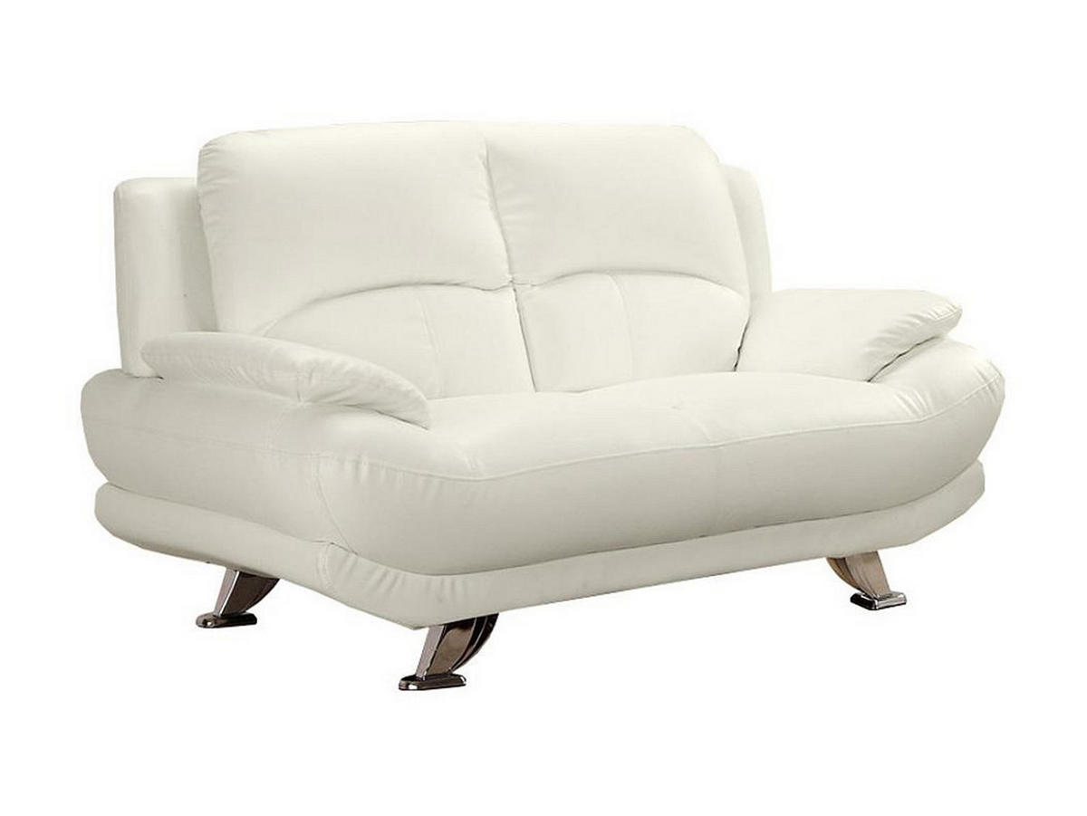 COUCHGARNITUR - 5 Personen - kunstleder - elfenbeinfarben Musko - Weiß, Leder/Metall (200/89/91cm) - Vente-Unique