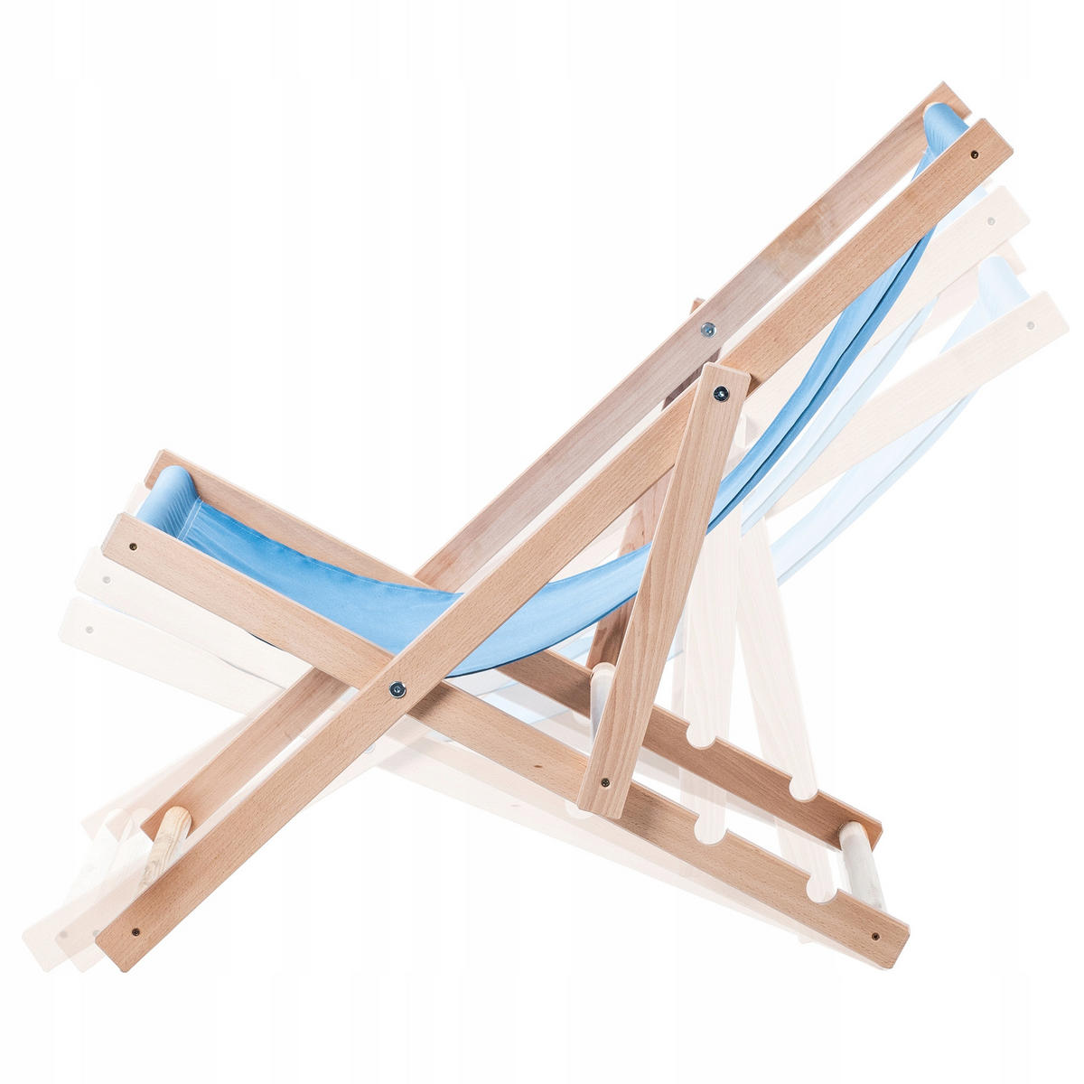 HOLZLIEGESTUHL 80 x 63 cm, Hellblau - Hellblau, Holz (53/78cm) - KADAX