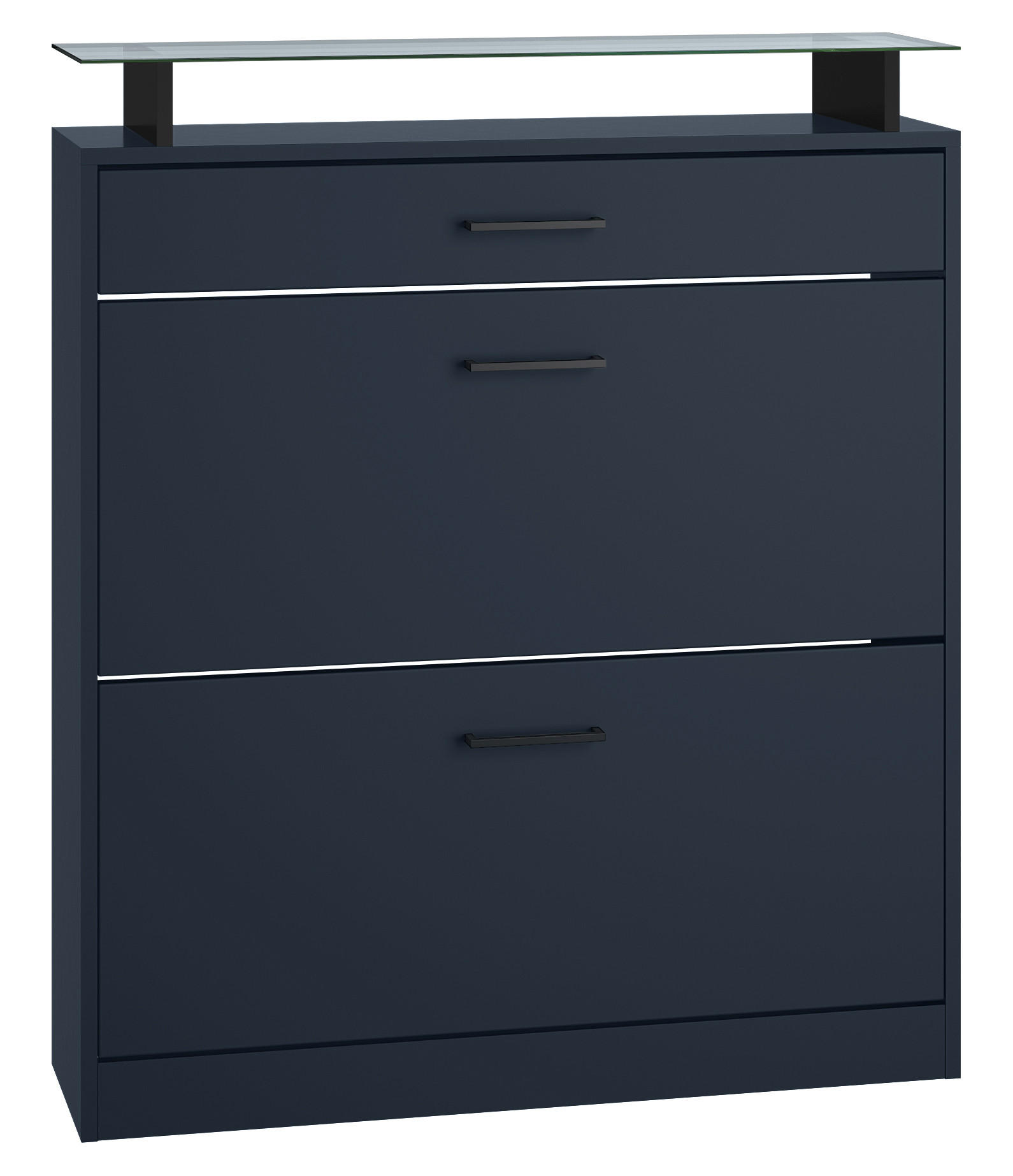 SCHUHSCHRANK Enigma Royal Blau - Dunkelblau, Holzwerkstoff (89/104/23cm) - Vladon