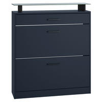 SCHUHSCHRANK Enigma Royal Blau - Dunkelblau, Holzwerkstoff (89/104/23cm) - Vladon