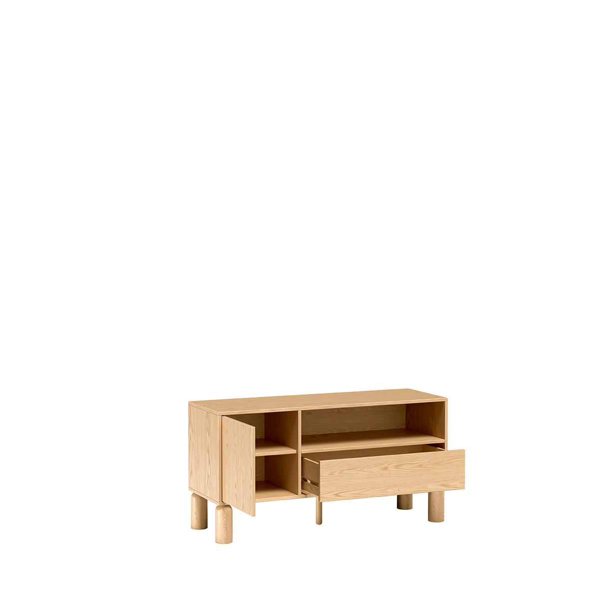 TV-LOWBOARD Sanden SN-5 120 x 61,6 x 40,6 cm Eiche Bookmatch - Eichefarben, Holz/Holzwerkstoff (120/61.6/40.6cm) - Koseto