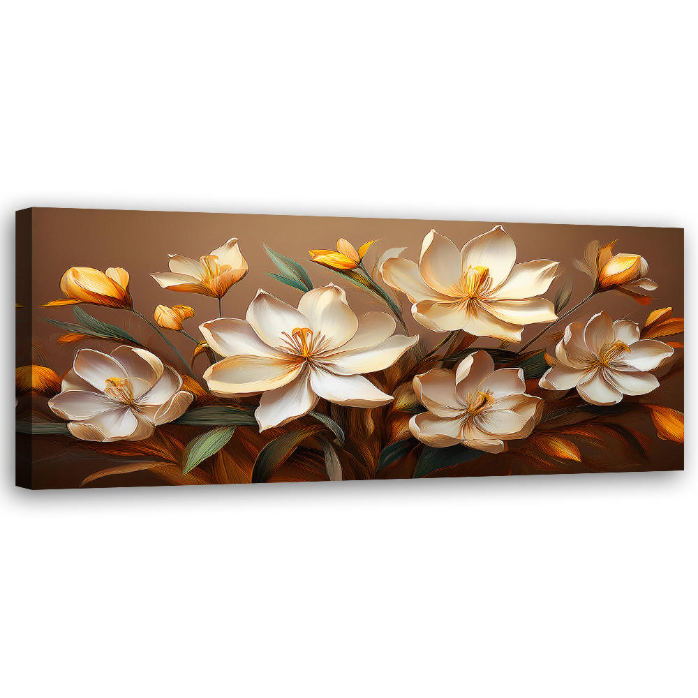 WANDBILD boho blumen blumenstrauß komposition - Braun, Textil (90/30cm) - Feeby