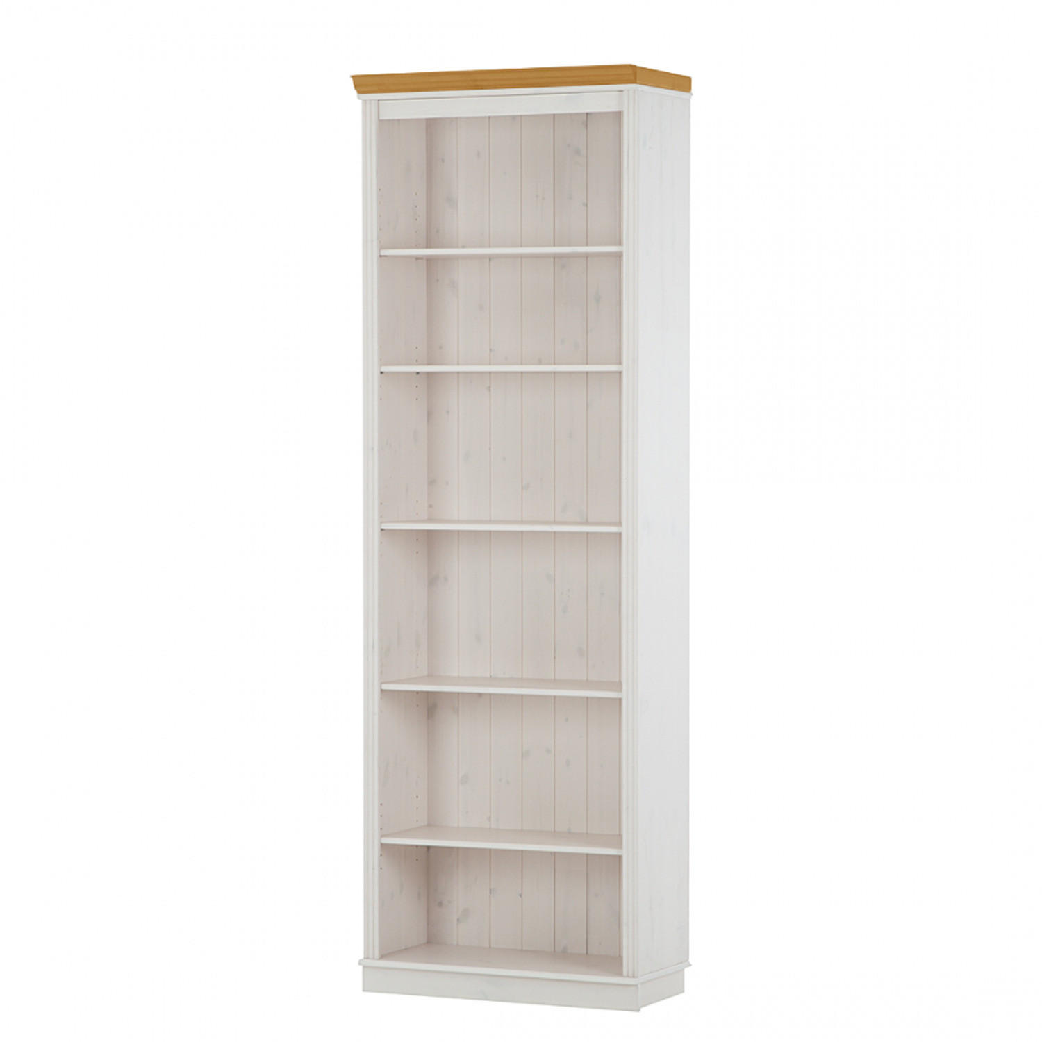 REGAL - Kiefer massiv - Weiß/Kieferfarben, Holz (74/223/37cm) - home24