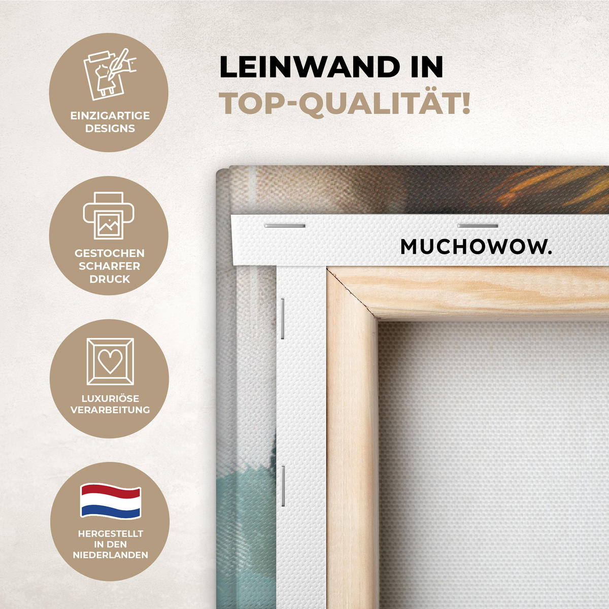 LEINWANDBILD Frau - Kunst - Schmuck - Porträt 90x140 cm - Blaugrau, Textil (90/140cm) - MuchoWow