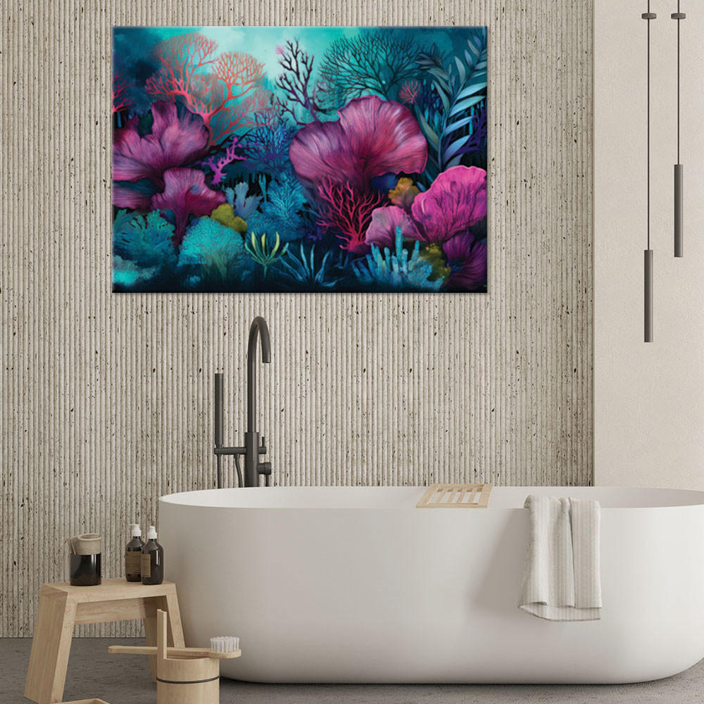 LEINWANDBILD Korallenriff 120x80cm - Multicolor, Textil (120/80cm) - Feeby