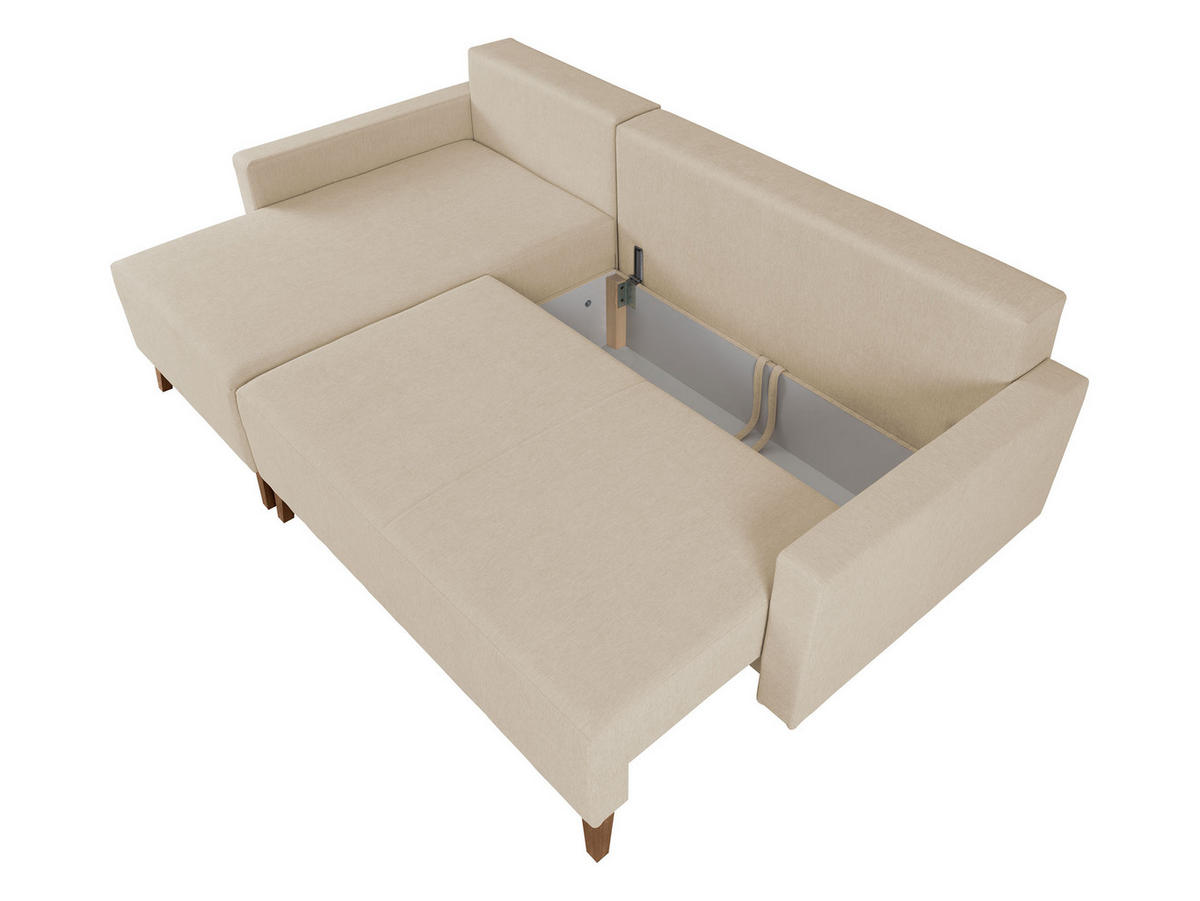 ECKSCHLAFSOFA Oviedo - Grau, Holz/Kunststoff (225/140cm) - MIRJAN24
