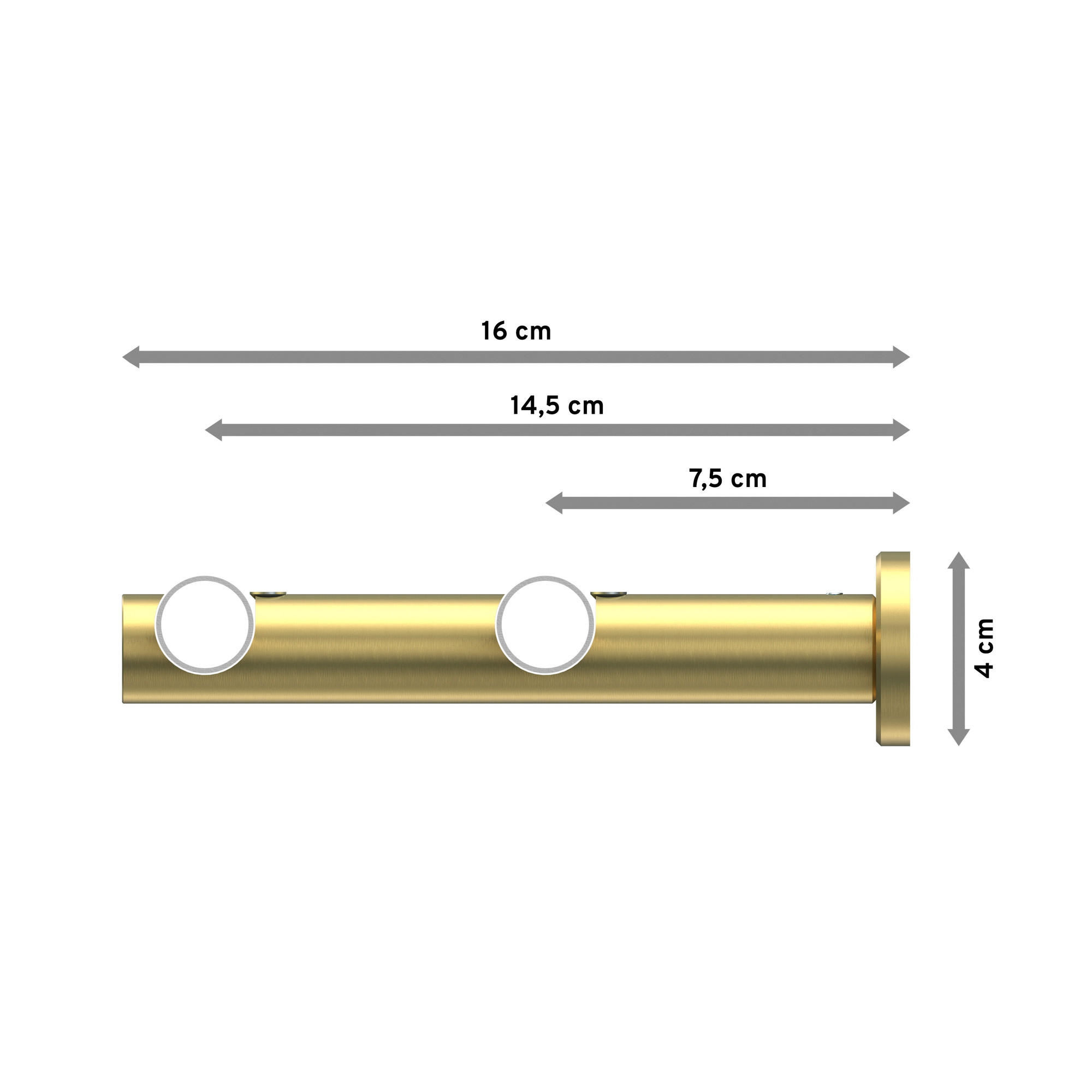 GARDINENSTANGEN-SET Platon Luino 100 cm, 2-läufig (ohne Ringe), 20 mm Ø Messing-Optik - Messingfarben, Metall (100cm) - INTERDECO