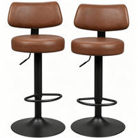 BARHOCKER 2er-Set höhenverstellbar drehbar Rustikalbraun - Braun, Metall (41/109/41cm) - Meubliv