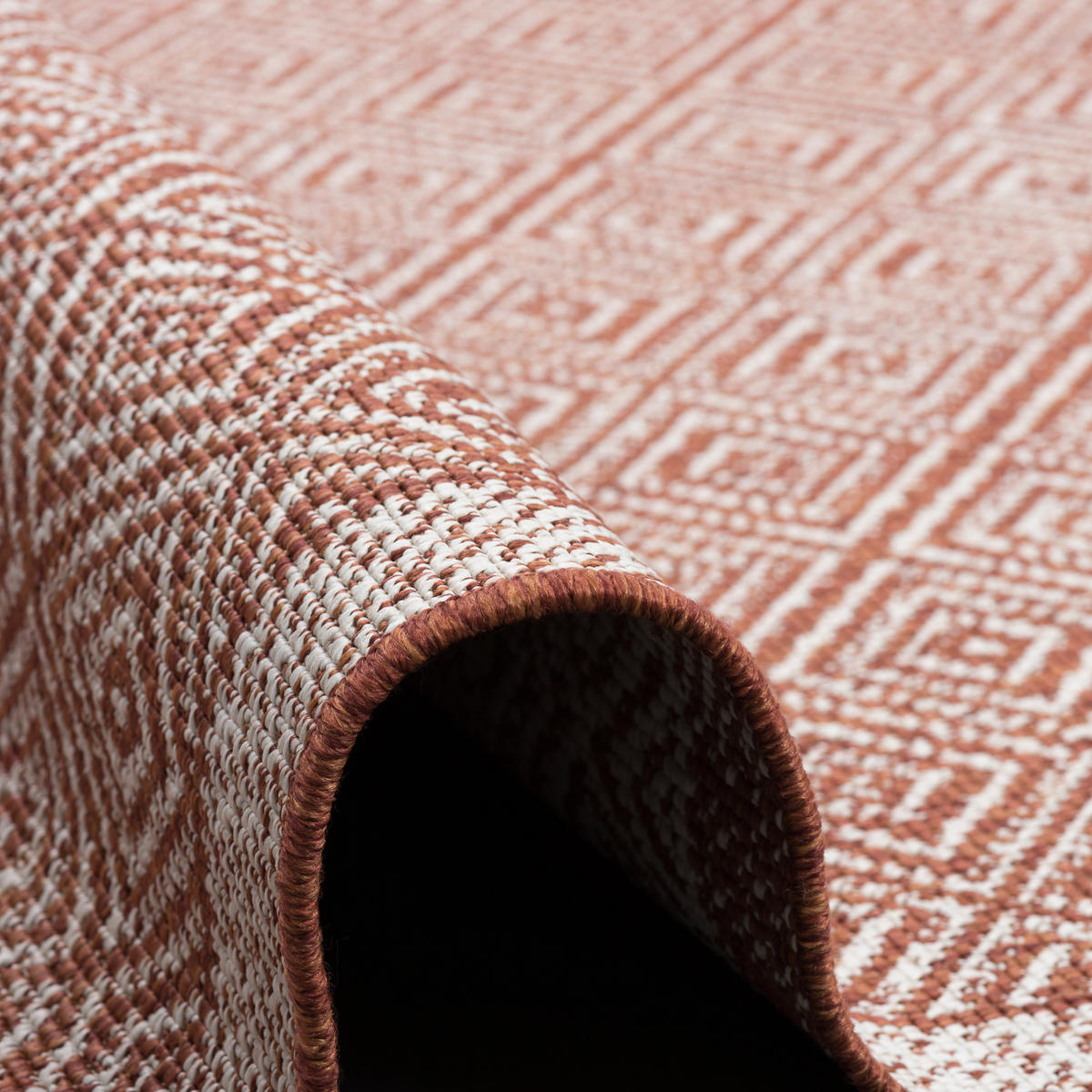IN & OUTDOOR TEPPICH HAMPTON MELIERT - Terra cotta, Textil (140/200cm) - Pergamon