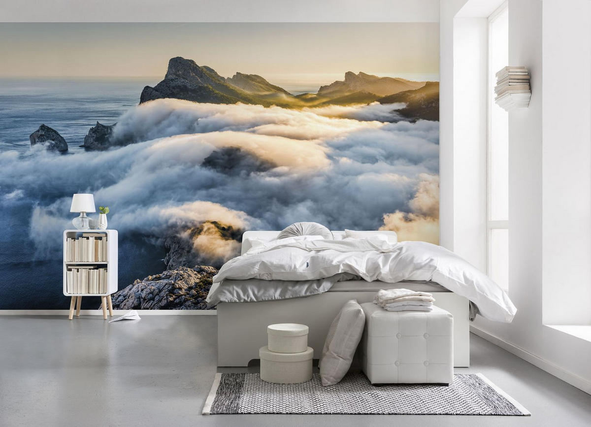 FOTOTAPETE Berglandschaft 400 x 250 cm - Blau, Papier (400/250cm) - Sanders & Sanders