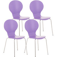 BESUCHERSTUHL 4er Set Holz lila - Lila, Holz/Metall (43/86/45cm) - CLP