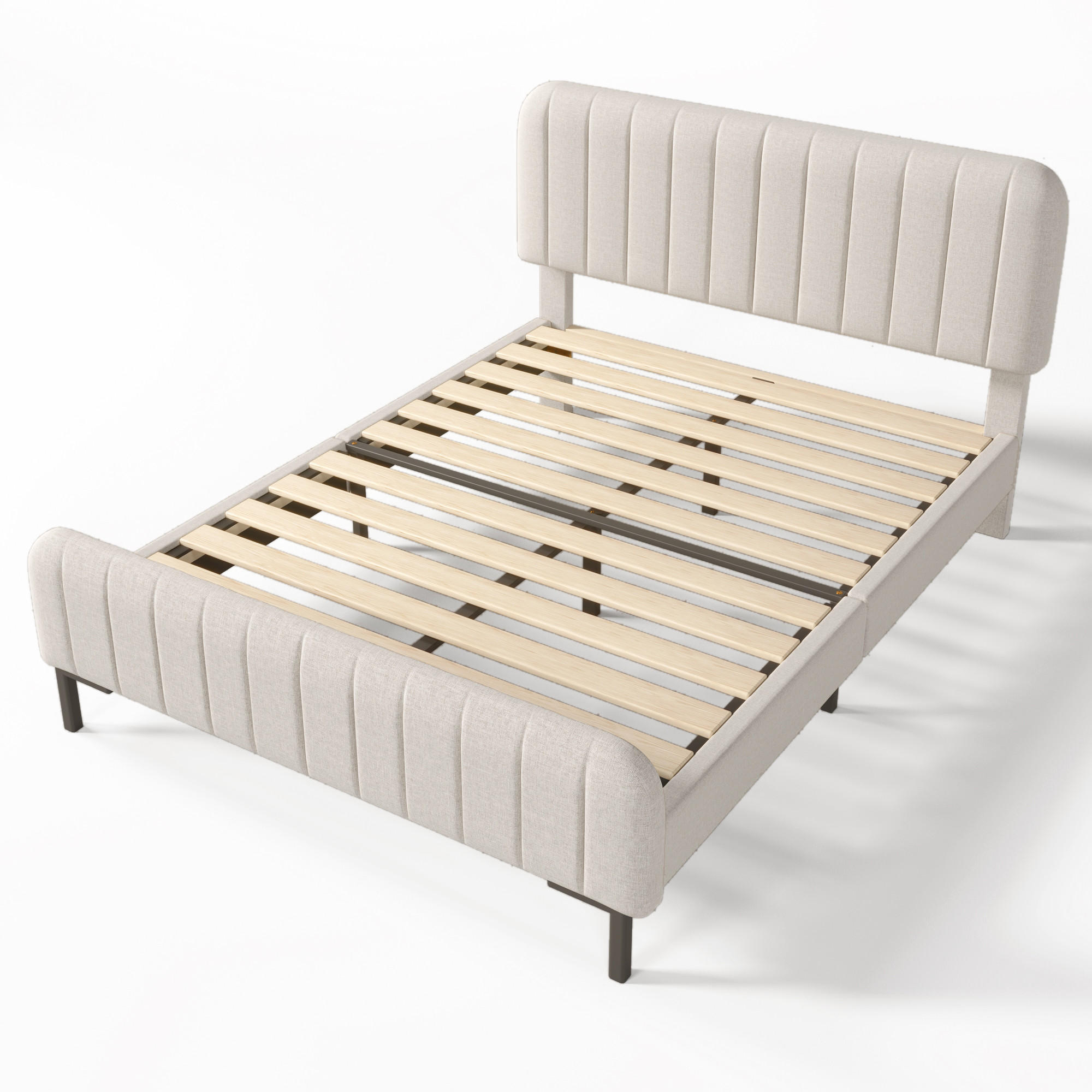 ComfortXL Polsterbett Grau, Beige 140x190 cm