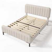 POLSTERBETT 140/190 cm mit verstellbarem Kopfteil, DE-41531, in Helles Beigegrau - Beige/Grau, Metall (140/190cm) - ComfortXL