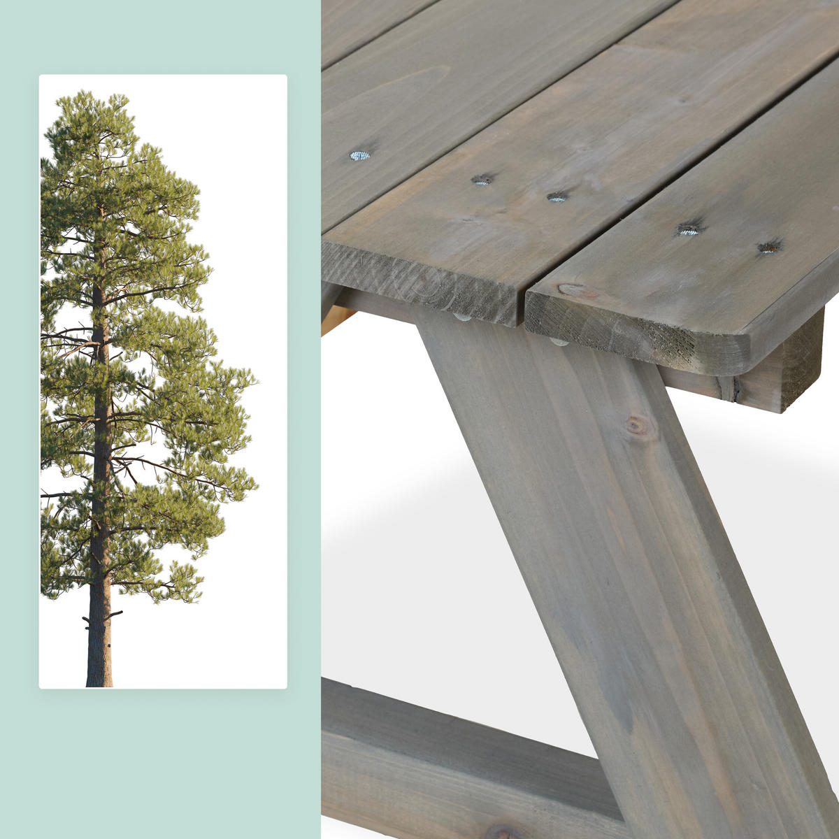 KINDERSITZGRUPPE - Eichefarben/Grau, Holz - Relaxdays