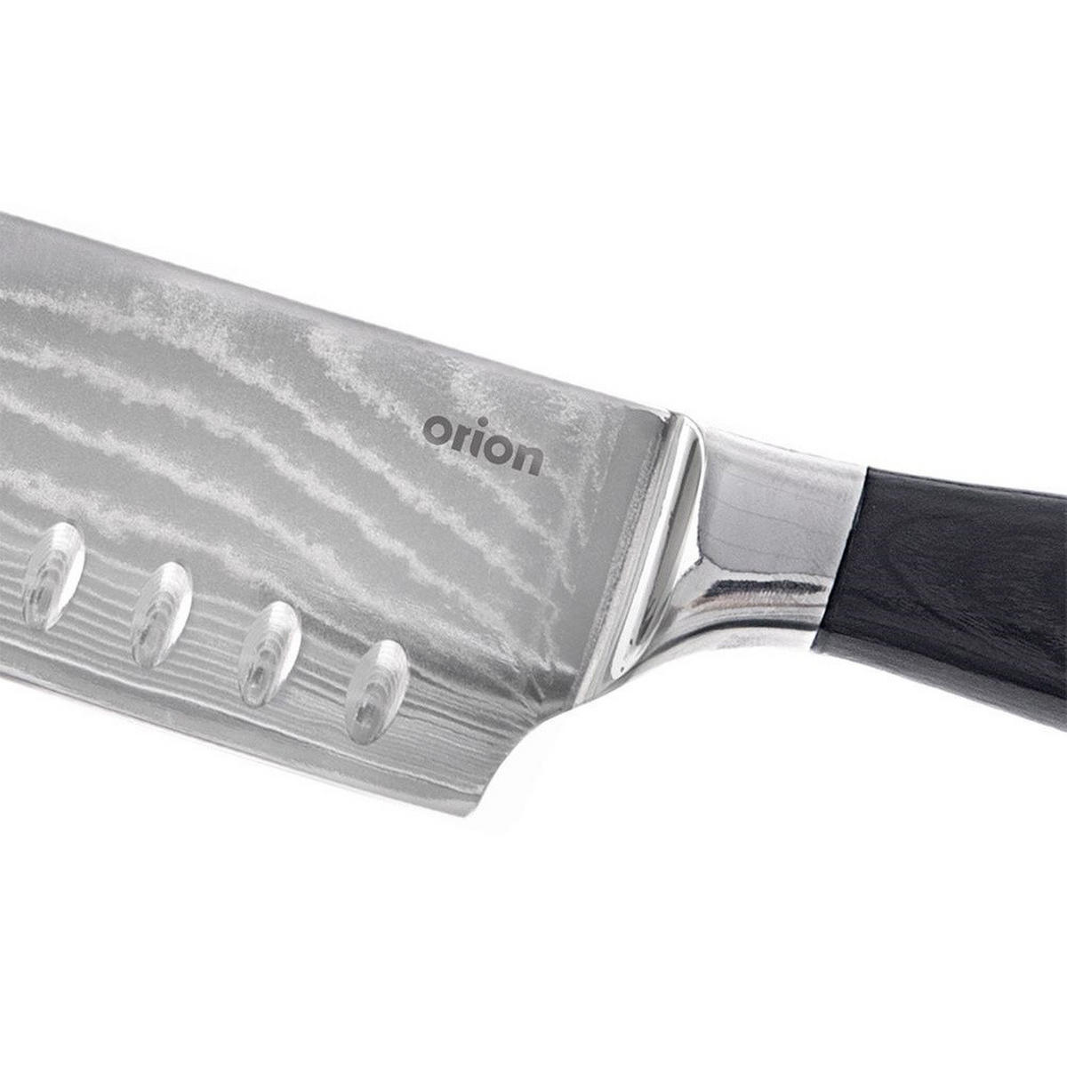 SANTOKU-MESSER DAMASKUS Schwarz Silber - Schwarz, Metall (31cm) - Orion 