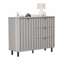 KOMMODE VITA 111 cm, 3 Schublade(n) Lehmgrau - Schwarz/Grau, Holzwerkstoff/Metall (111/91/40.5cm) - Idohome