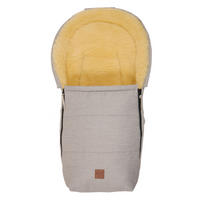 LAMMFELL-BABYSCHALENFUSSSACK Emma, denim light grey - Hellgrau, Fell (37/7/80cm) - Kaiserbaby