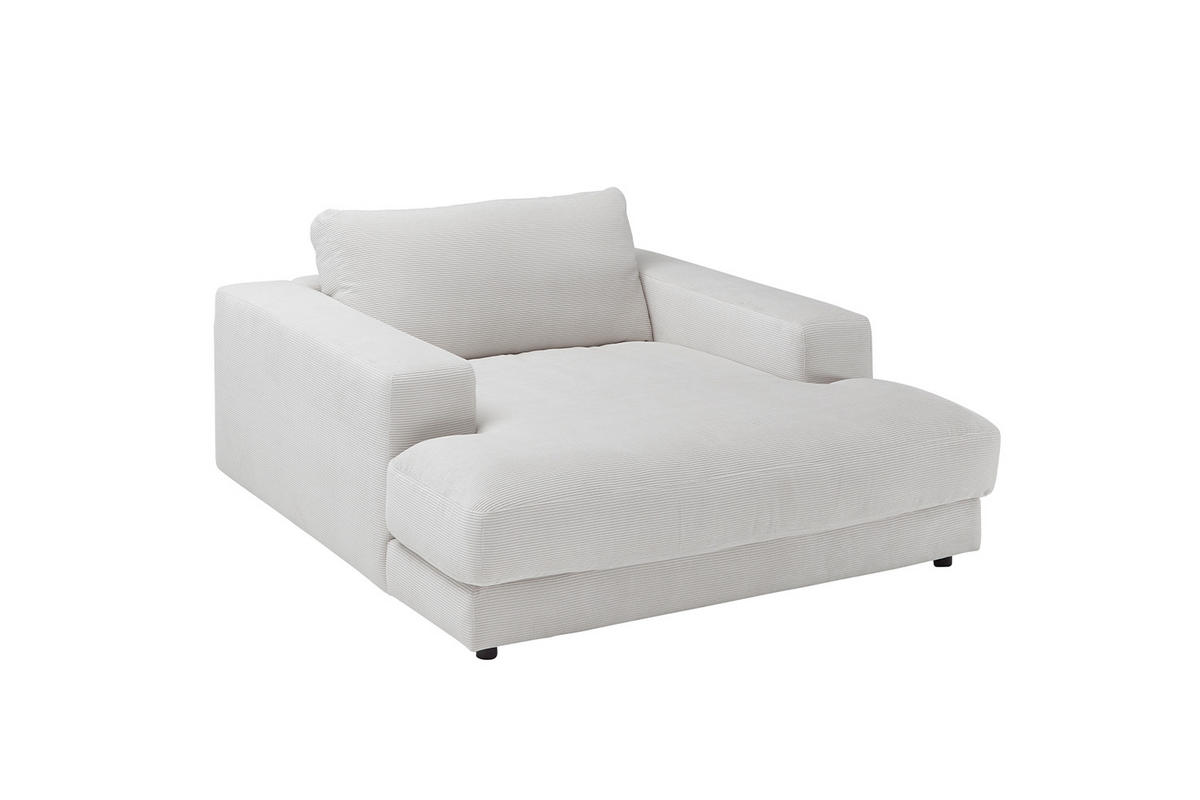 LONGSEAT MADELINE Weiß Cord - Schwarz/Weiß, Kunststoff/Textil (150/86/170cm) - KAWOLA