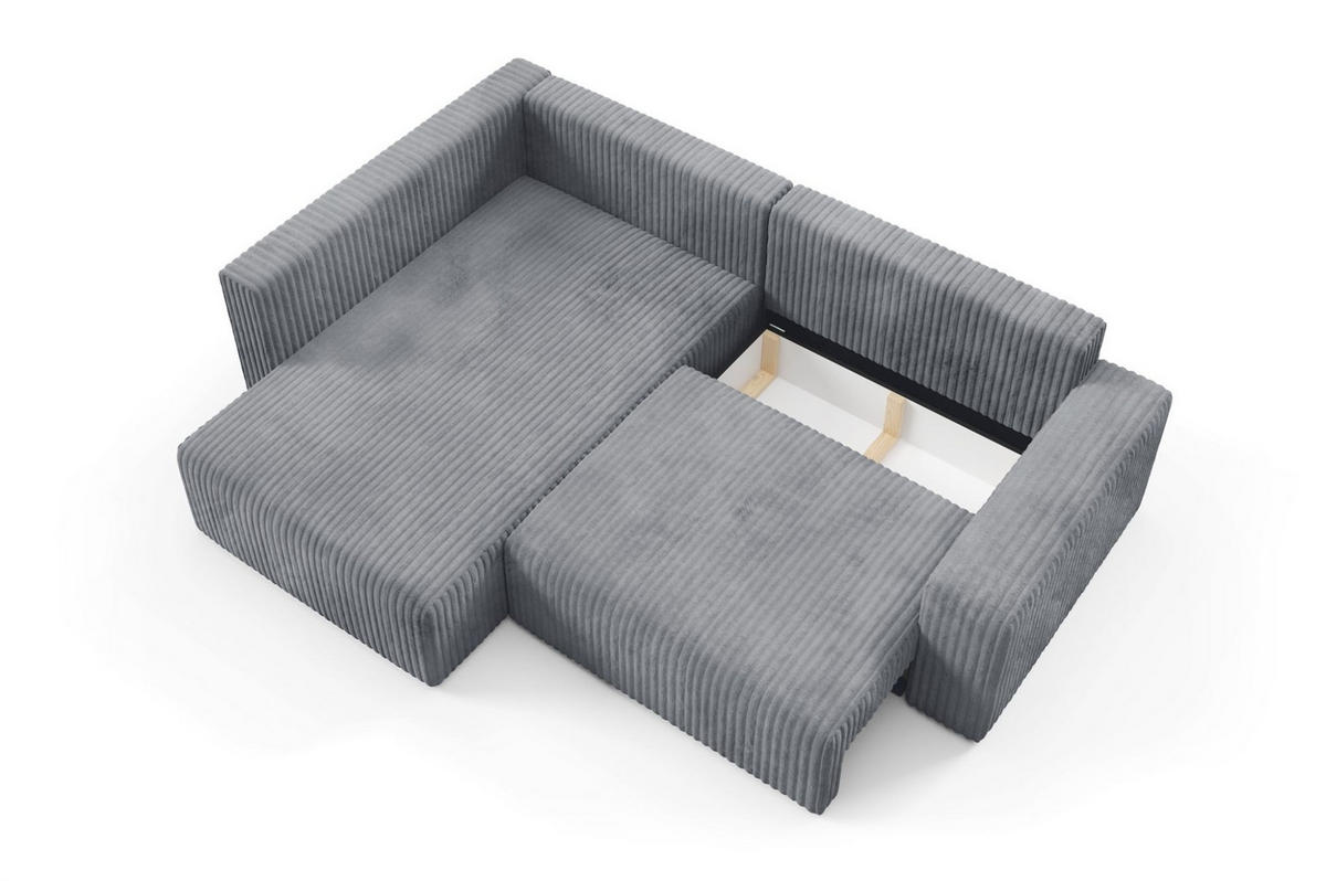 ECKSOFA Natalia Xl - Grau, Holzwerkstoff/Textil (182/245cm) - Fun Möbel