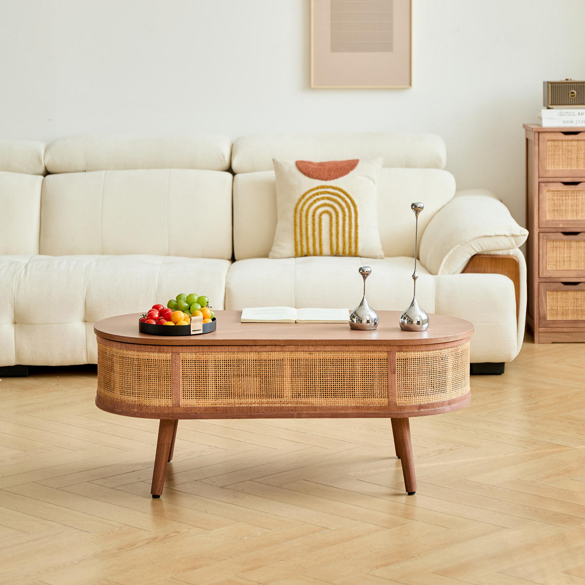 COUCHTISCH Rund Braun 100 x 48 x 41 cm - Braun, Holz (48/100/41cm) - Nordlys