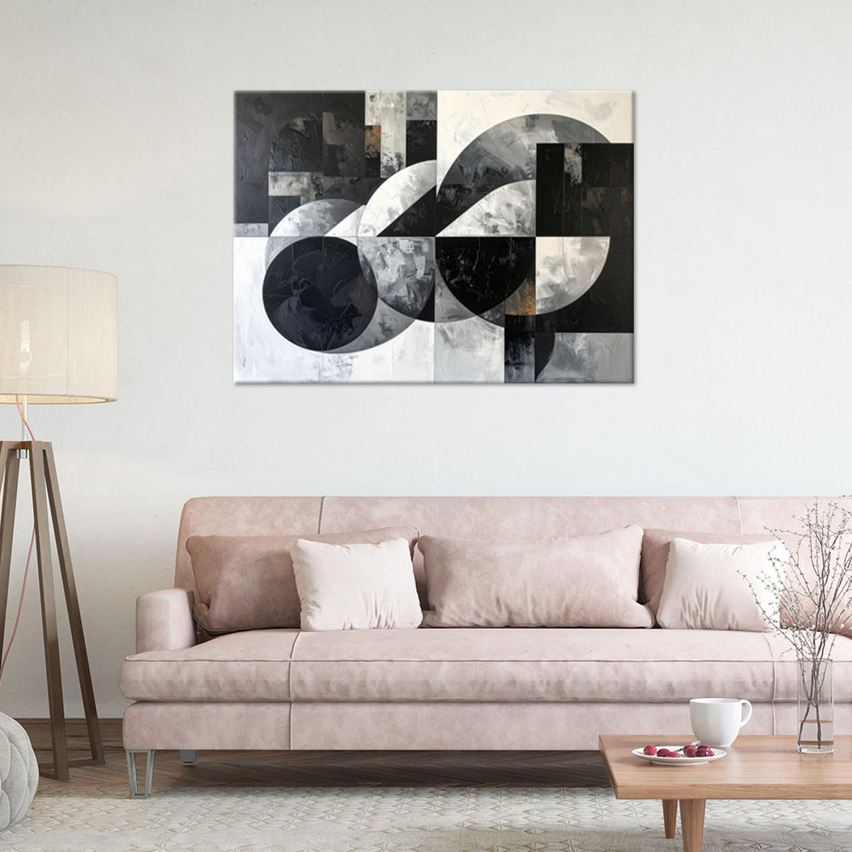 LEINWANDBILD 3D und geometrisch 90x60cm - Schwarz, Textil (90/60cm) - Feeby