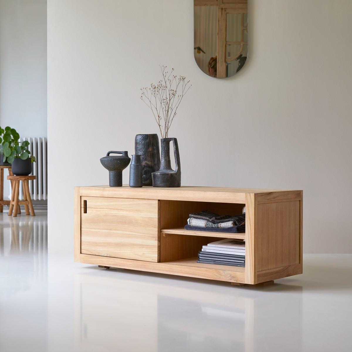 TV-SCHRANK Adam Natur aus Teak - Naturfarben, Holz (120/45/45cm) - Tikamoon
