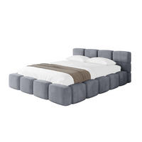 POLSTERBETT mit Bettkasten und Lattenrost, Bett mit Matratze H3/H4, Kopfteil, Boxbett, Doppelbett mit Stauraum - NATA-v1 200x200 Grau - Grau, Holzwerkstoff/Textil (200/200cm) - ALTDECOR