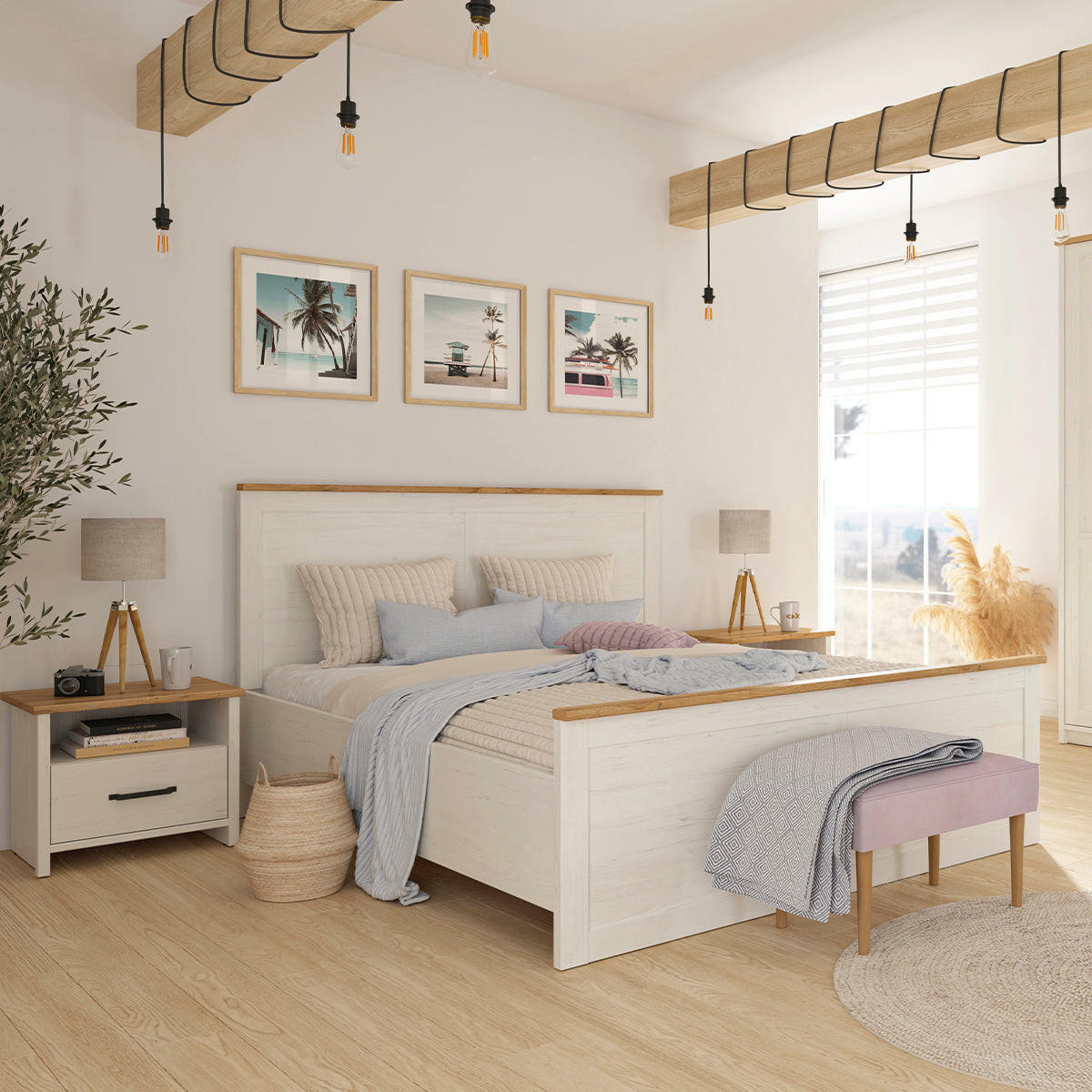 BOXBETT 160/200 Aksel Weiß - Weiß, Holzwerkstoff (160/200cm) - Petits-meubles