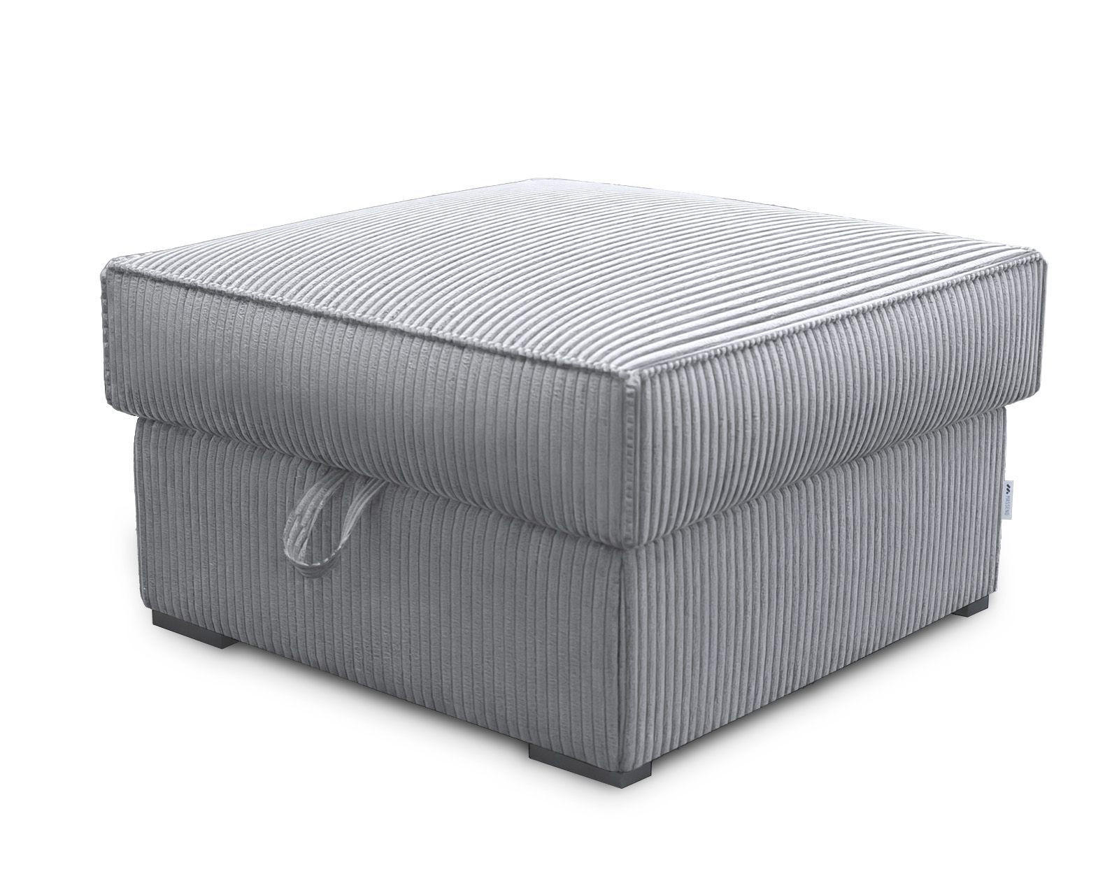 POUF FERA Hellgrau 65x65 cm - Hellgrau, Textil (65/38/65cm) - MASSENO