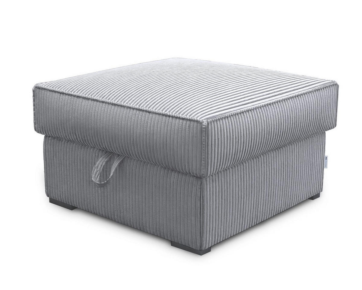 POUF FERA Hellgrau 65x65 cm - Hellgrau, Textil (65/38/65cm) - MASSENO