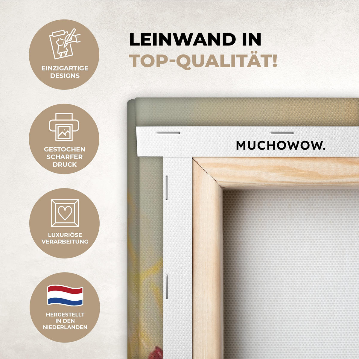 LEINWANDBILD Blumen - Kunst - Natur - Ölgemälde Deko XXL 80x120 cm - Multicolor, Textil (80/120cm) - MuchoWow