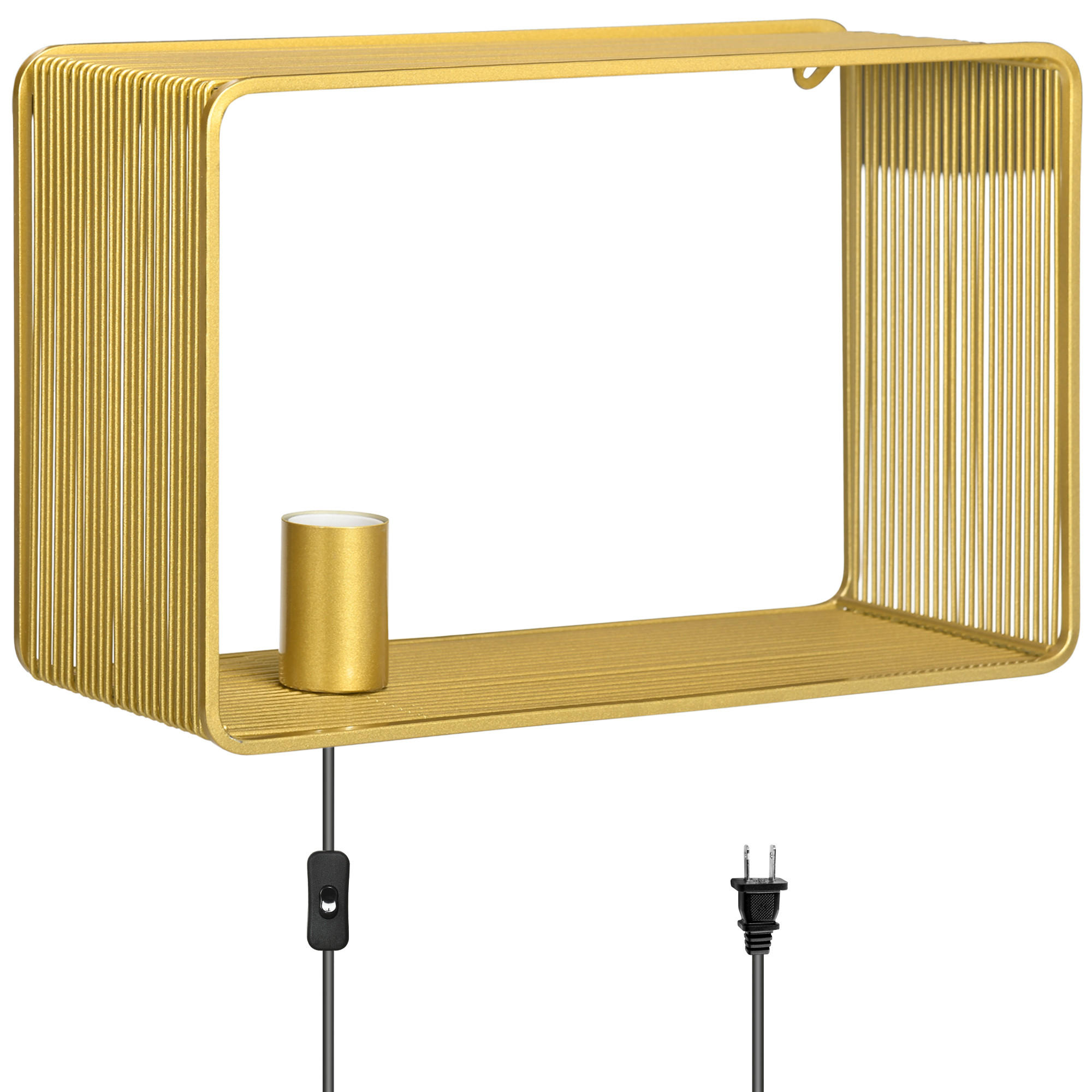 WANDLEUCHTE, 40 W Wandlampe, Gold - Goldfarben, Metall (15.4/25.2/40.5cm) - HOMCOM