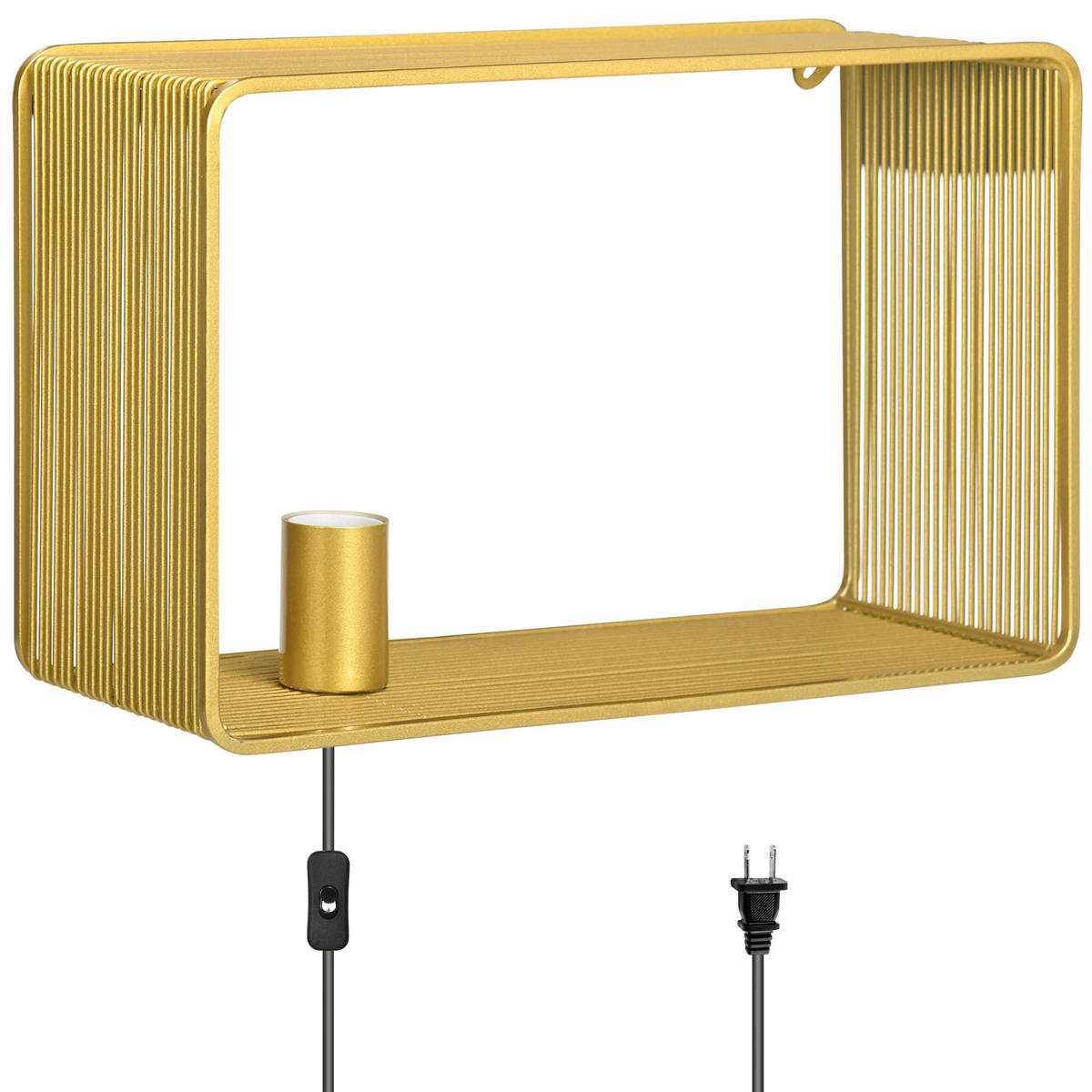 WANDLEUCHTE, 40 W Wandlampe, Gold - Goldfarben, Metall (15.4/25.2/40.5cm) - HOMCOM