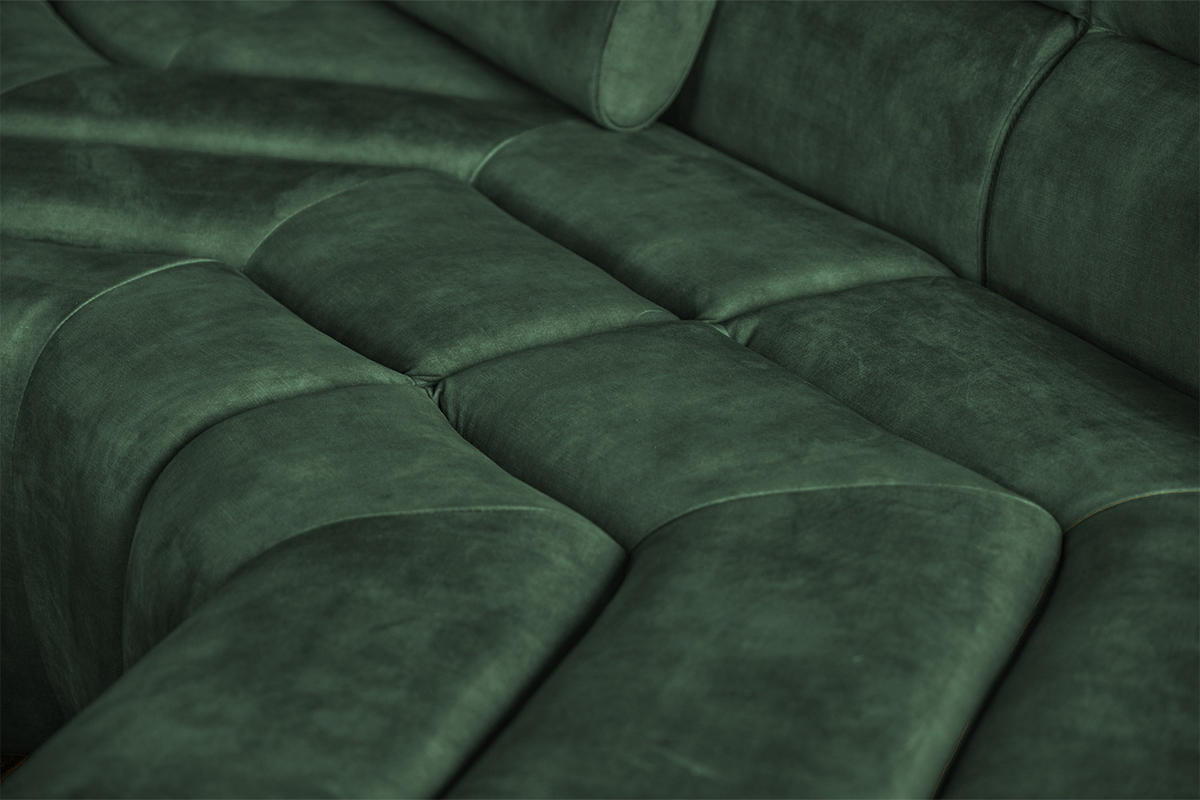 BIG SOFA MIT KISSEN TARA Grün Velvet - Grün, Textil (286/76/143cm) - KAWOLA
