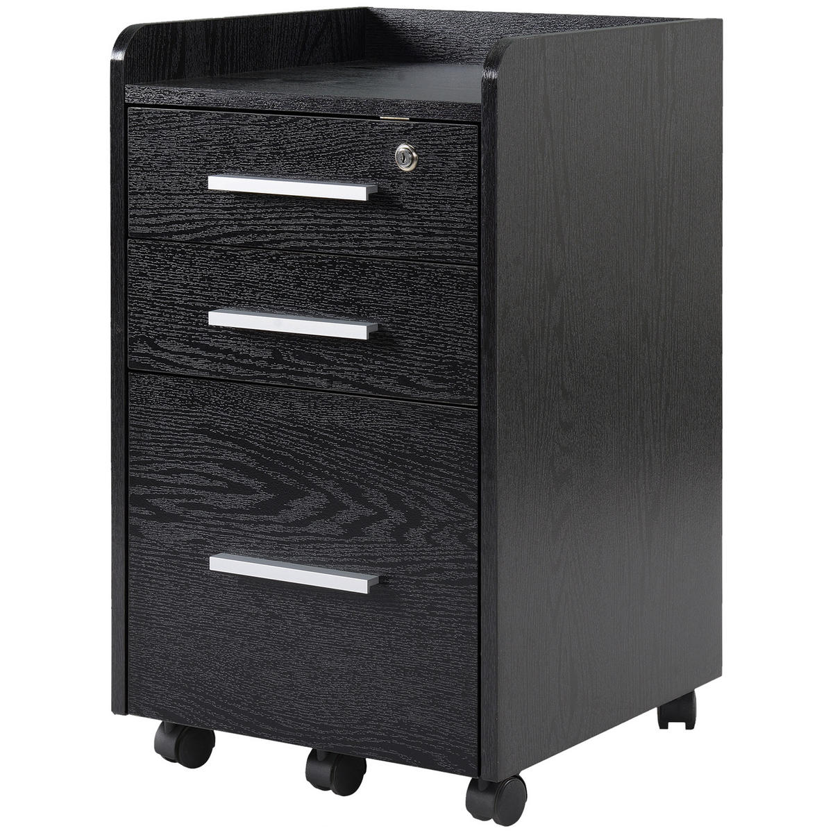 ROLLCONTAINER DE-14461 Schwarz - Schwarz, Holzwerkstoff (40/65.4/39.2cm) - ComfortXL