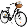 CITY-FAHRRAD Milord mit Weidenkorb, 28 Zoll, Schwarz, 1-Gang - Schwarz, Metall (46cm) - Milordbikes