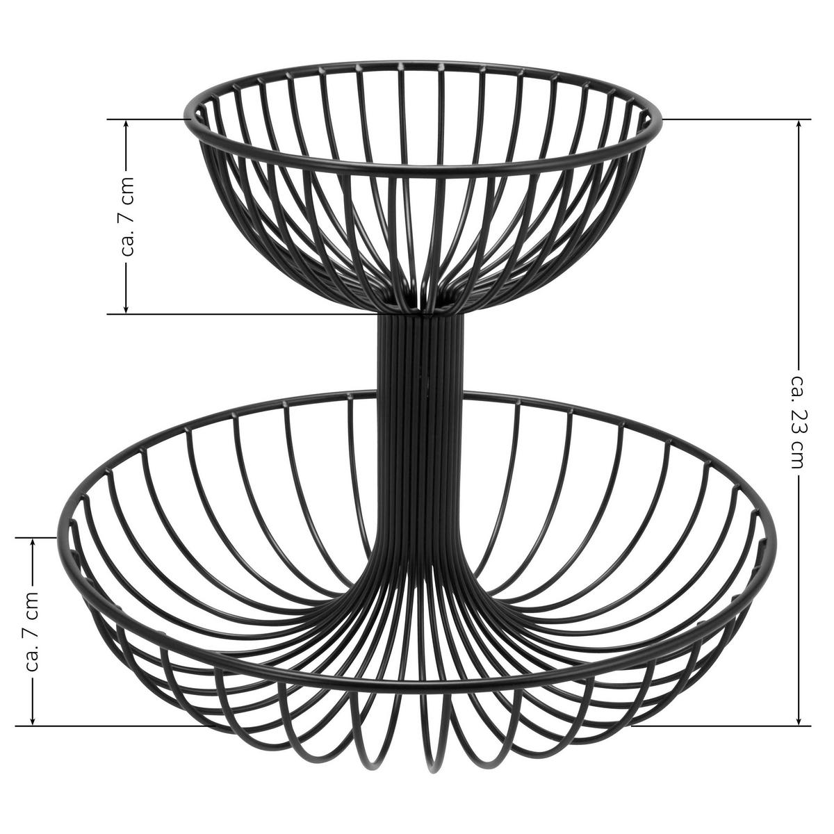 OBSTSCHALE, schwarz, Metall - Schwarz, Metall (23cm) - bremermann