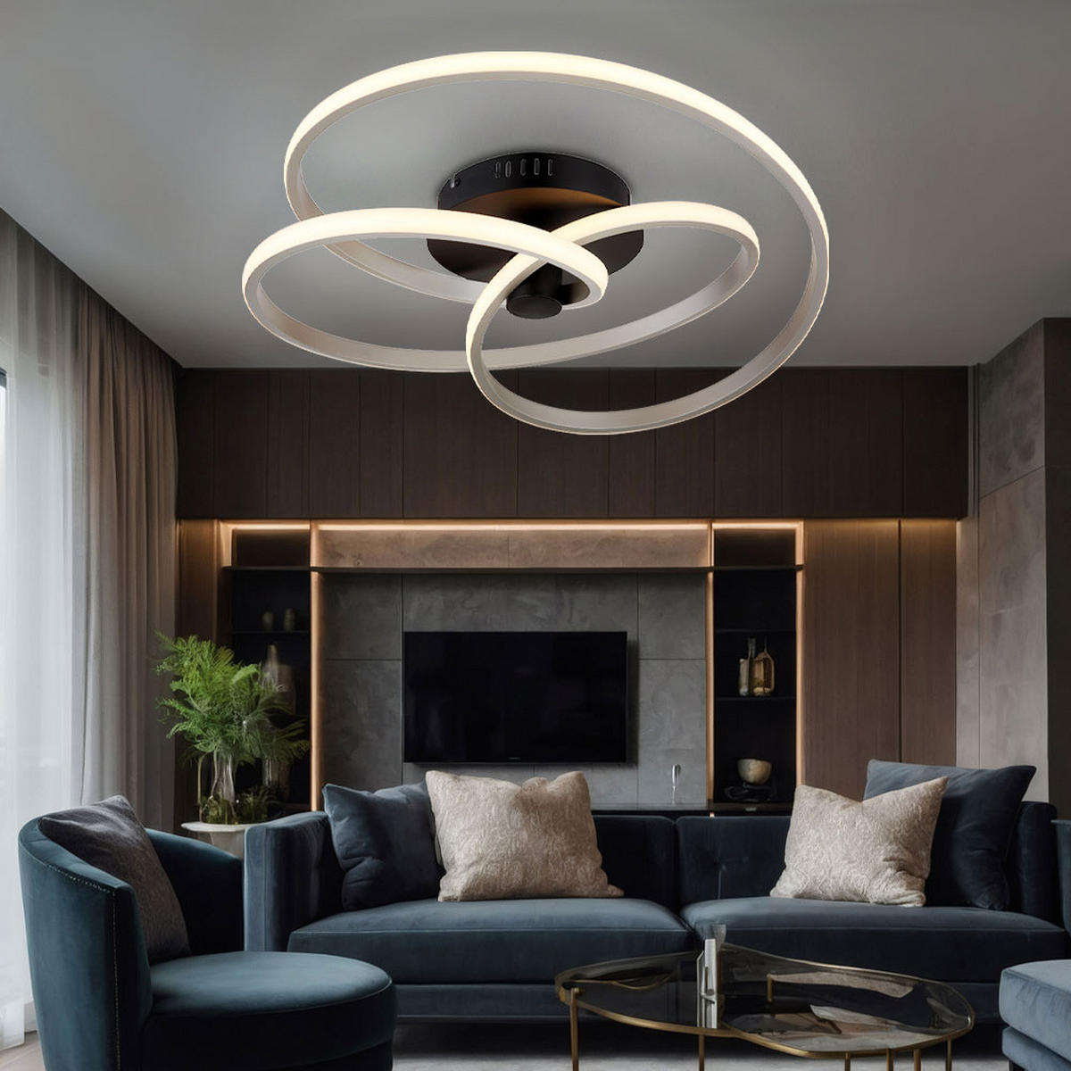 LED DECKENLEUCHTE Aluminium Silber matt - Silberfarben, Metall (50/50/16cm) - Globo Lighting