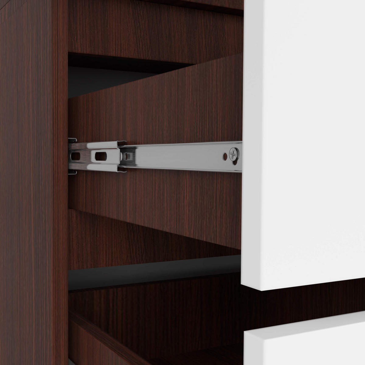 KLEIDERSCHRANK Dunkelbraun, Weiß 234/90/51 - Dunkelbraun/Weiß, Holzwerkstoff (90/234/51cm) - RAUMHIRSCH FURNITURE