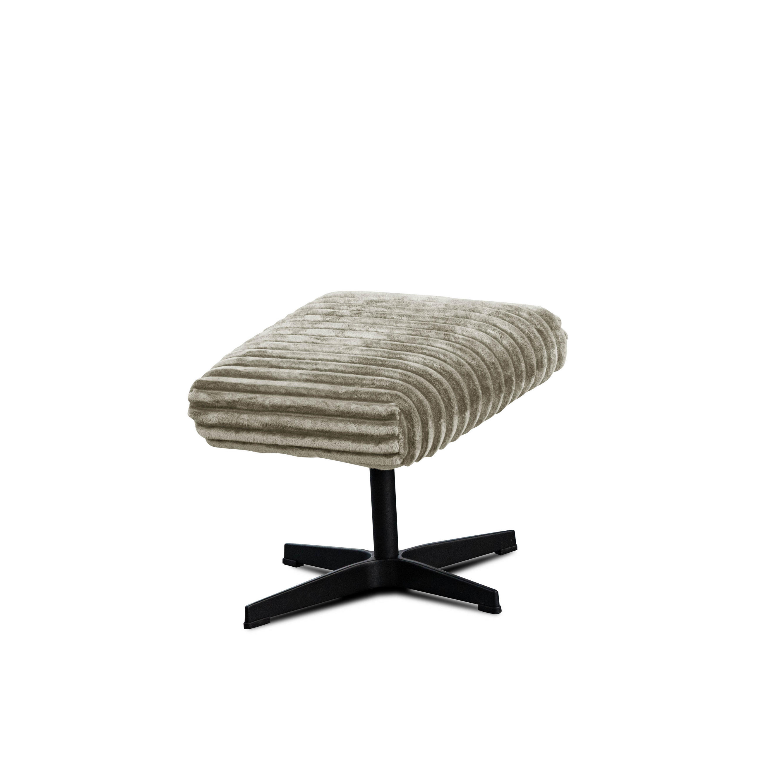 HOCKER MONACO Cordstoff hellbraun - Hellbraun/Schwarz, Holz/Textil (50/41/37cm) - Courtois Laville