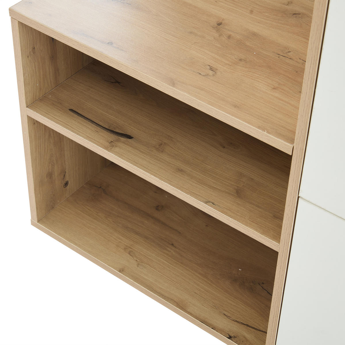 SCHUHSCHRANK aus Spanplatte 100x38,5x190cm in Natur mit Spiegel - Naturfarben, Holzwerkstoff (100/190/38.5cm) - Modfu