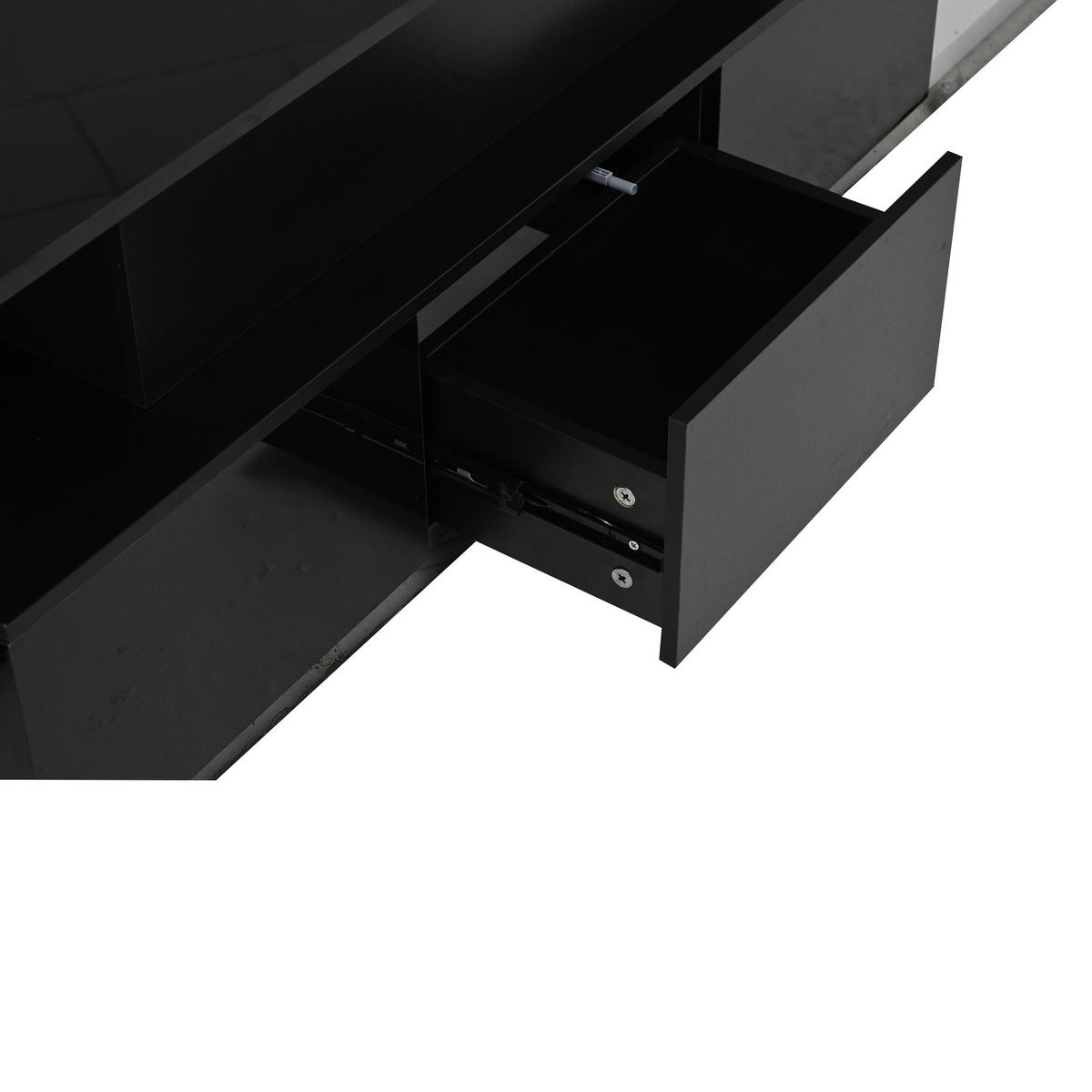 COUCHTISCH in Schwarz anhebbarer Kaffeetisch mit 4 Schublade und Stauraum für Wohnzimmer, B100/T50/H40cm - Eichefarben/Schwarz, Holzwerkstoff (50/100/40cm) - STILVORA