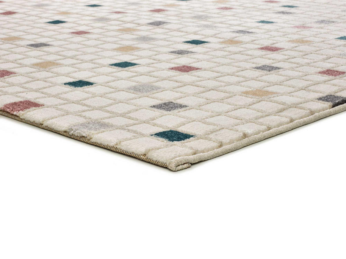 WEBTEPPICH mit geometrischem WeißKarisma 133/190 cm - Blau/Multicolor, Naturmaterialien/Textil (133/190cm) - Atticgo