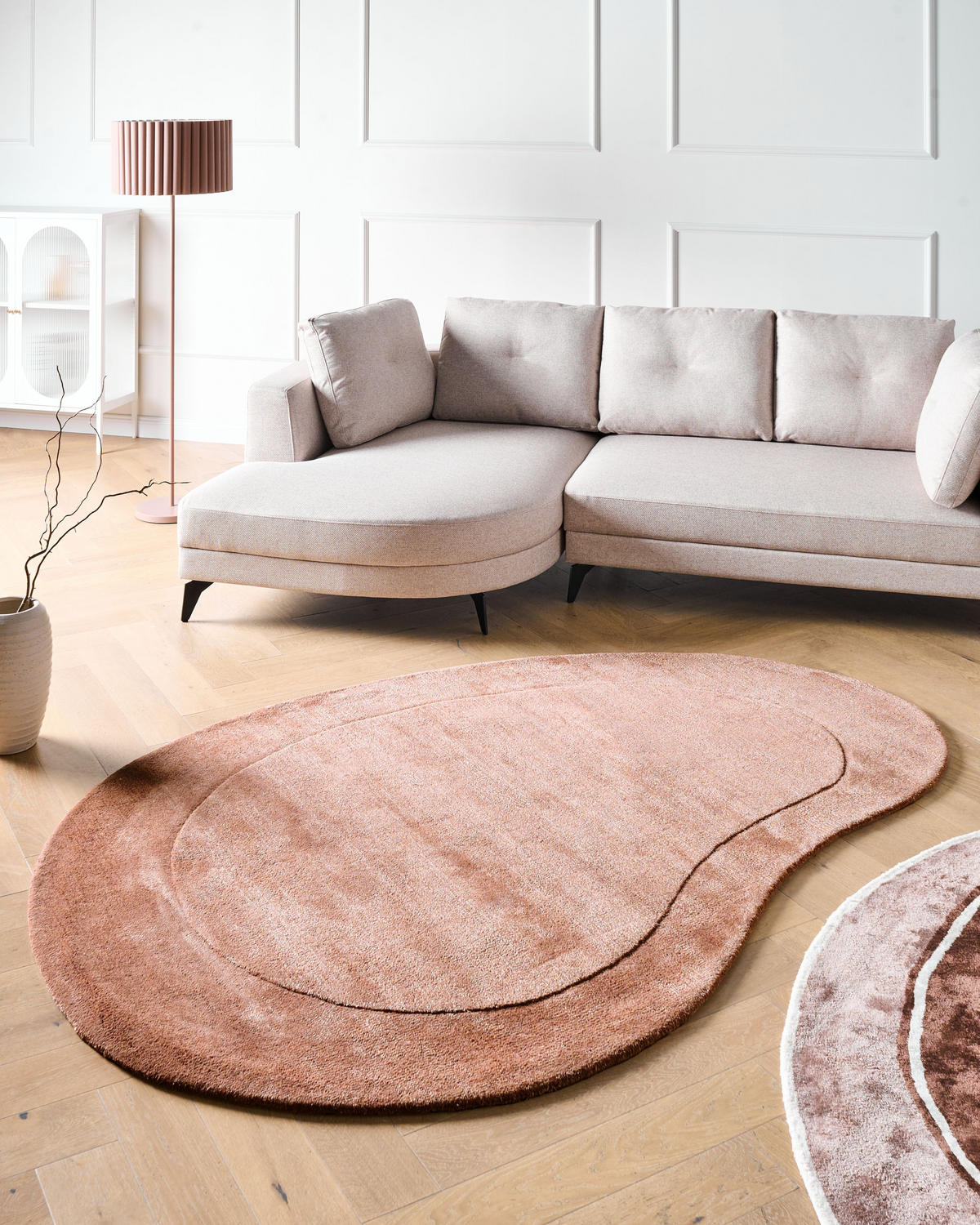 KOBEREC Zlatohnědý 160/230 cm Viskóza Masso - zlatá, textil (160/230cm) - Beliani
