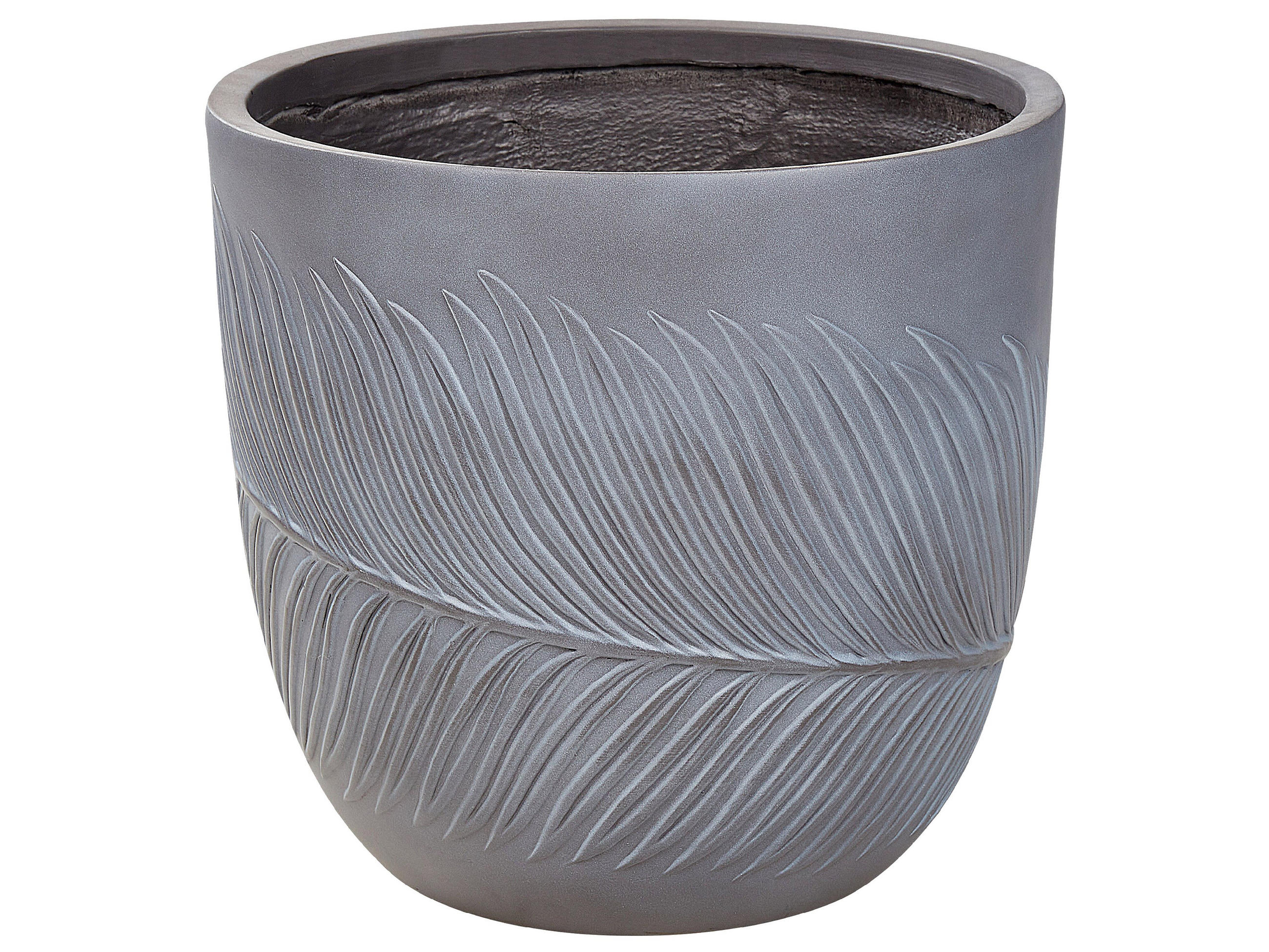BLUMENTOPF grau rund 42/42/40 cm Ftero - Grau, Naturmaterialien (40cm) - Beliani